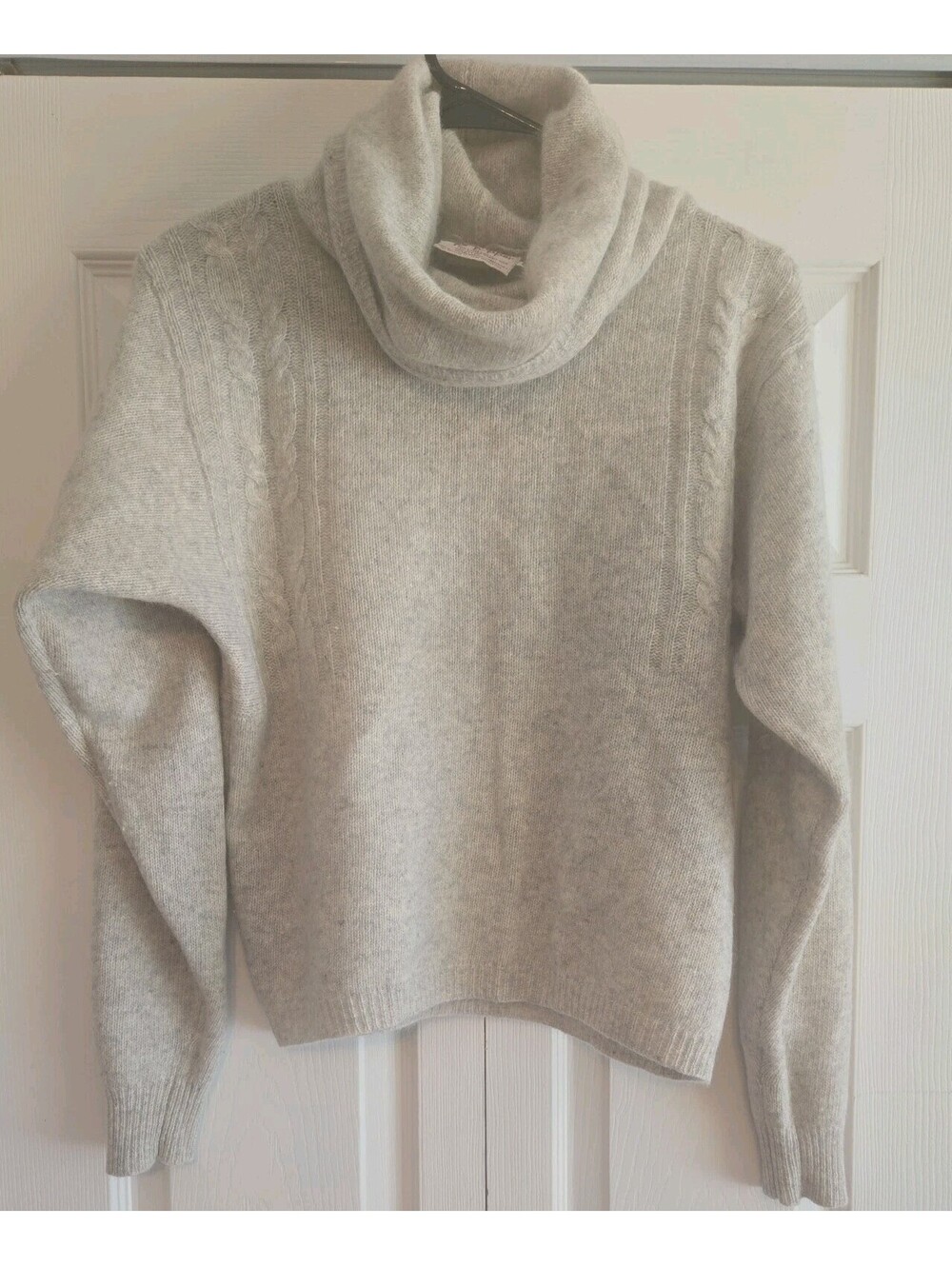 Beldoch Popper Lambswool Angora Rabbit Blend Turtle Neck cable Knit Sweater M